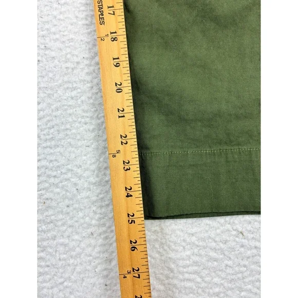 Maeve Colette Pants Women's 31 Green Linen Blend Crop Wide Leg Casual Chic - Picture 10 of 15